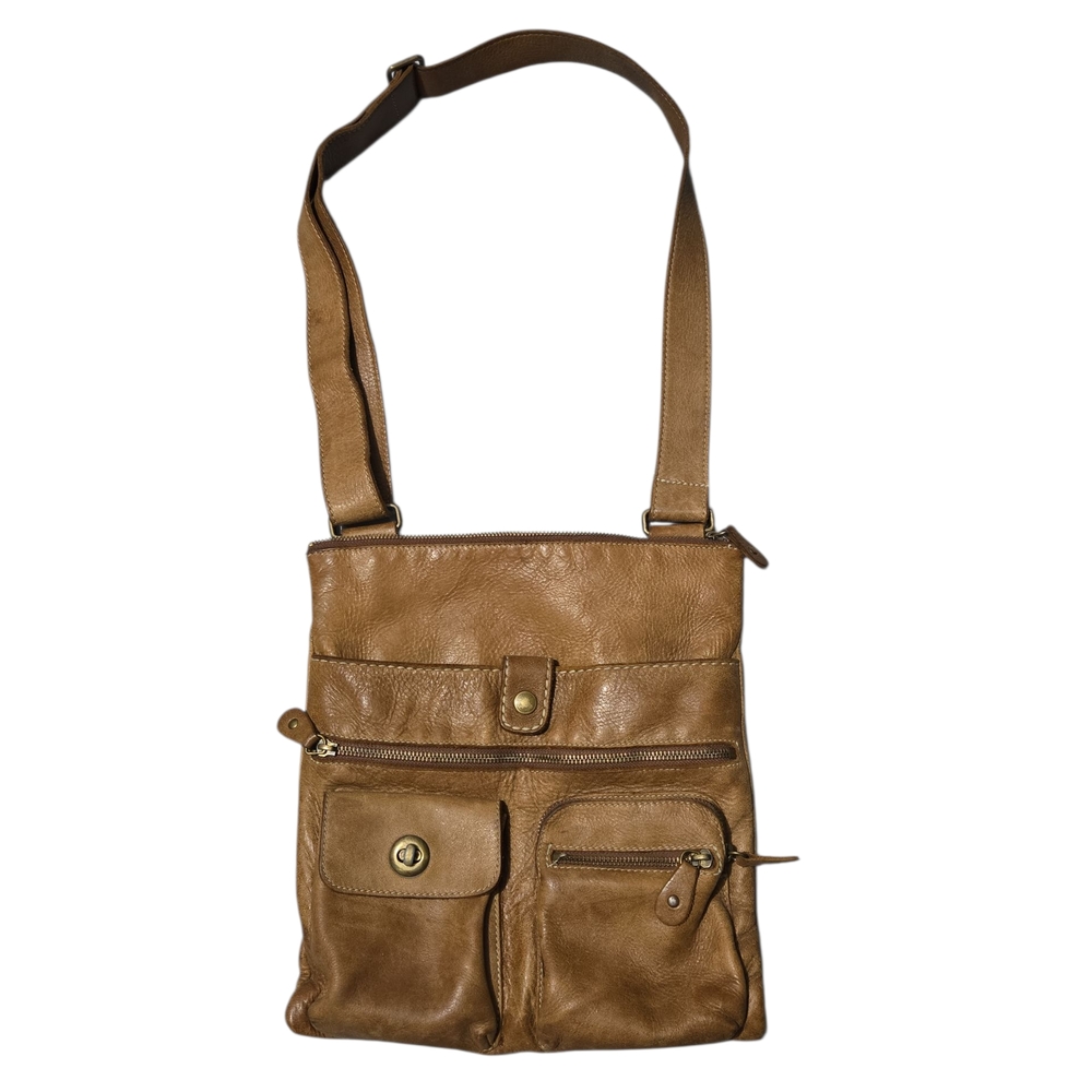 Roots Leather Crossbody Bag